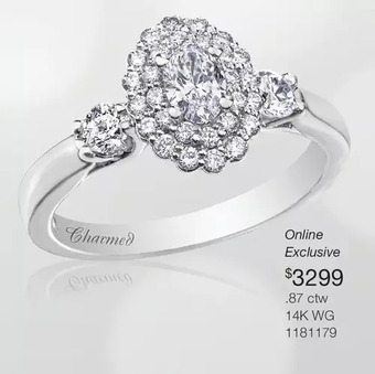 Charm Diamond 14k White Gold Charmed By Richard Calder 0.87ctw Oval Diamond Ring offer