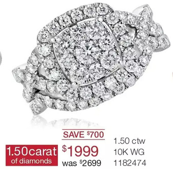 Charm Diamond 10k White Gold Diamond Bridal Set 1.50ctw I2/hi offer