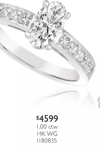 Charm Diamond 14k White Gold Oval Diamond Bridal Ring 1.00ctw I1/i offer