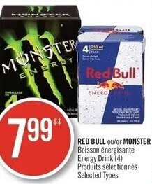 Shoppers Drug Mart Red Bull or Monster offer
