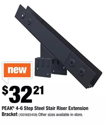 Home Depot Peak 4-6 Step Steel Stair Riser Extension Bracket offer