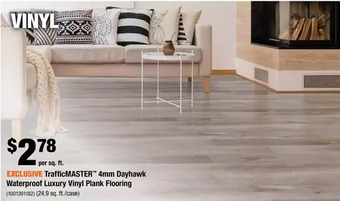Home Depot TrafficMASTER 4mm Dayhawk Waterproof Luxury Vinyl Plank Flooring offer