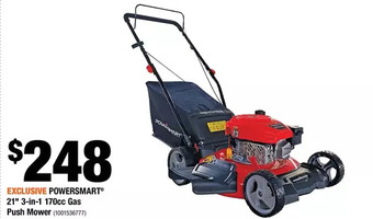Home Depot Powersmart 21" 3-in-1 170cc Gas Push Mower offer