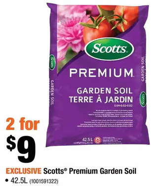 Home Depot Scotts Premium Garden Soil offer