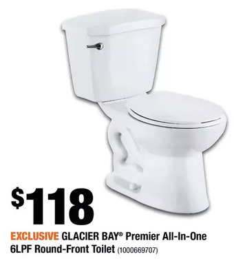 Home Depot Glacier Bay Premier All-in-One 6LPF Round-Front Toilet offer