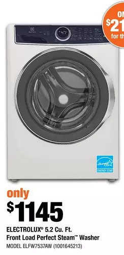 Home Depot Electrolux 5.2 Cu. Ft. Front Load Perfect Steam Washer offer