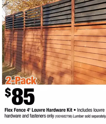 Home Depot Flex Fence 4' Louvre Hardware Kit offer