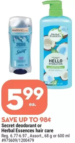 Giant Tiger Secret Deodorant offer