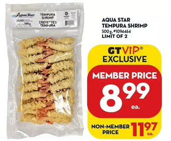 Giant Tiger Aqua Star Tempura Shrimp offer