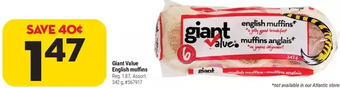 Giant Tiger Giant Value English Muffins offer