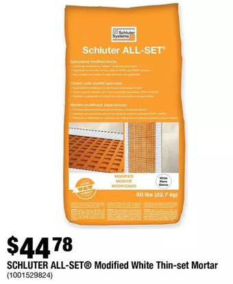 Home Depot Schluter All-Set Modified White Thin-Set Mortar offer