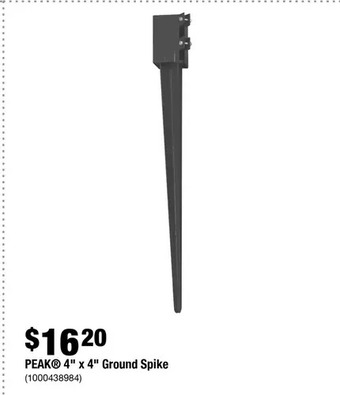 Home Depot Peak 4" X 4" Ground Spike offer