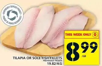 Food Basics Tilapia or Sole Fish Fillets offer