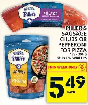 Food Basics Piller's Sausage Chubs or Pepperoni for Pizza offer