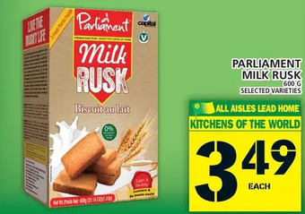 Food Basics Parliament Milk Rusk offer