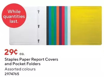 Staples Staples Paper Report Covers and Pocket Folders offer