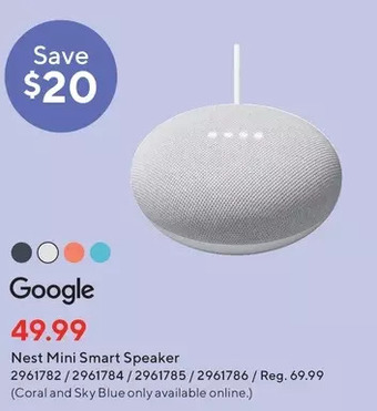 Staples Google Nest Mini Smart Speaker offer
