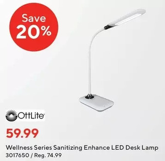 Staples OttLite Wellness Series Sanitizing Enhance LED Desk Lamp offer