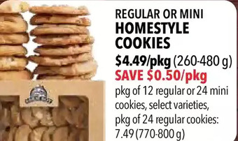 Farm Boy Regular or Mini Homestyle Cookies offer