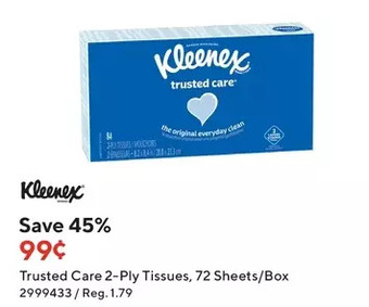 Staples Kleenex Trusted Care 2-Ply Tissues offer