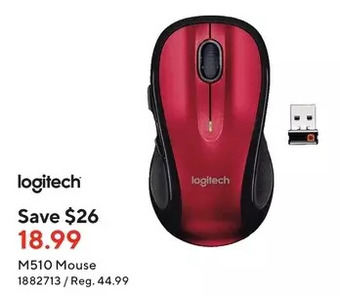 Staples Logitech M510 Mouse offer