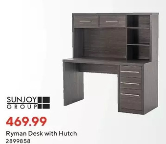 Staples Sunjoy Group Ryman Desk with Hutch offer