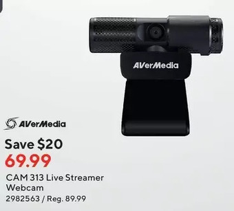 Staples Avermedia Cam 313 Live Streamer Webcam offer