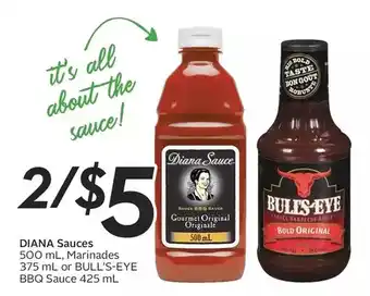 Sobeys Diana Sauces, Marinades or Bull's-Eye BBQ Sauce offer