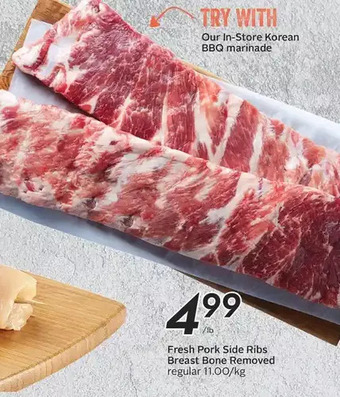 Sobeys Fresh Pork Side Ribs Breast Bone Removed offer