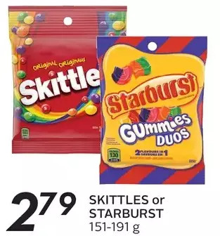 Sobeys Skittles or Starburst offer