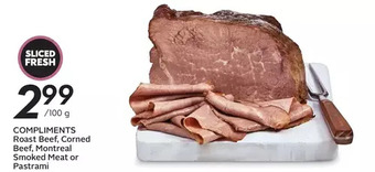 Sobeys Compliments Roast Beef, Corned Beef, Montreal Smoked Meat or Pastrami offer