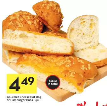 Foodland Gourmet Cheese Hot Dog or Hamburger Buns offer