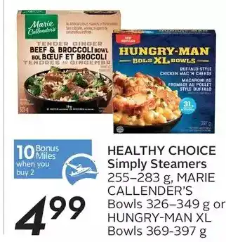 Sobeys Healthy Choice Simply Steamers, Marie Callender's Bowls or Hungry-Max XL Bowls offer