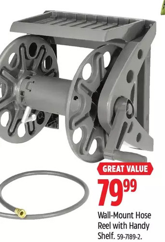 Canadian Tire Yardworks Wall-Mount Hose Reel with Handy Shelf offer