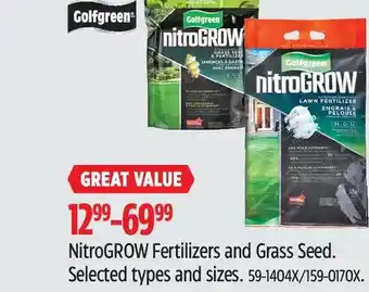 Canadian Tire Golfgreen Nitrogrow Fertilizers and Grass Seed offer
