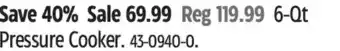 Canadian Tire Starfrit 6-Qt Pressure Cooker offer