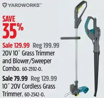 Canadian Tire Yardworks 20V 10" Grass Trimmer and Blower/Sweeper Combo | 10" 20V Cordless Grass Trimmer offer