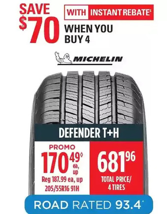 Canadian Tire Michelin Defender T+H offer