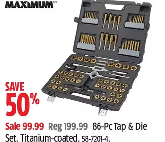 Canadian Tire Maximum 86-Pc Tap & Die Set offer