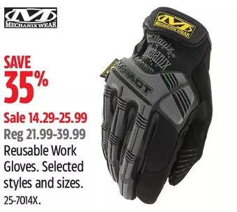 Canadian Tire Mechanix Wear Reusable Work Gloves offer