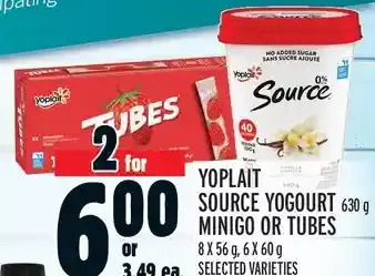 Metro Yoplait Source Yogourt | Minigo or Tubes offer