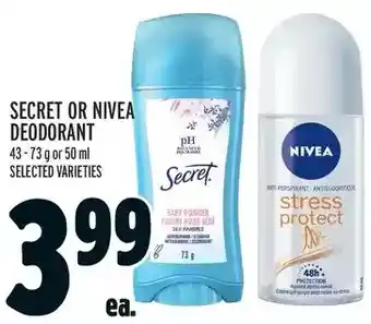 Metro Secret or Nivea Deodorant offer