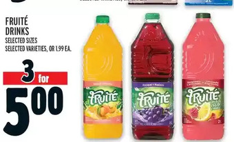 Metro Fruité Drinks offer