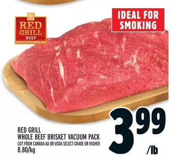 Metro Red Grill Whole Beef Brisket Vacuum Pack offer