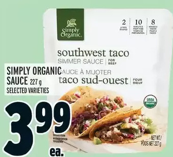 Metro Simply Organic Sauce offer