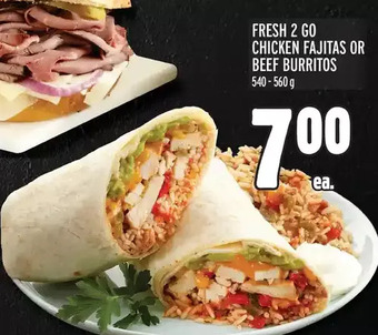Metro Fresh 2 Go Chicken Fajitas or Beef Burritos offer