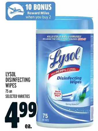 Metro Lysol Disinfecting Wipes offer