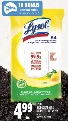 Metro Lysol Biodegradable Disinfecting Wipes offer