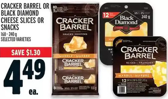Metro Cracker Barrel or Black Diamond Cheese Slices or Snacks offer