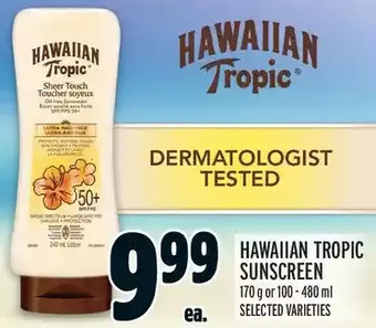 Metro Hawaiian Tropic Sunscreen offer